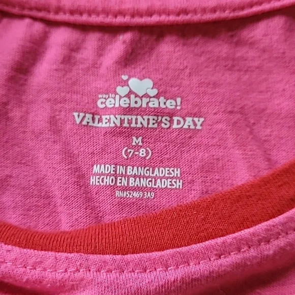 Sz 7/8 - Way to Celebrate - T-Shirt- 4 Ever Love - Red, White, & Pink - Picture 2 of 2